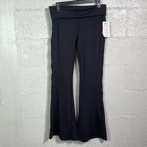 Cotton on Women's Ultra Soft Fold Over Flare Tight Pants - Black large